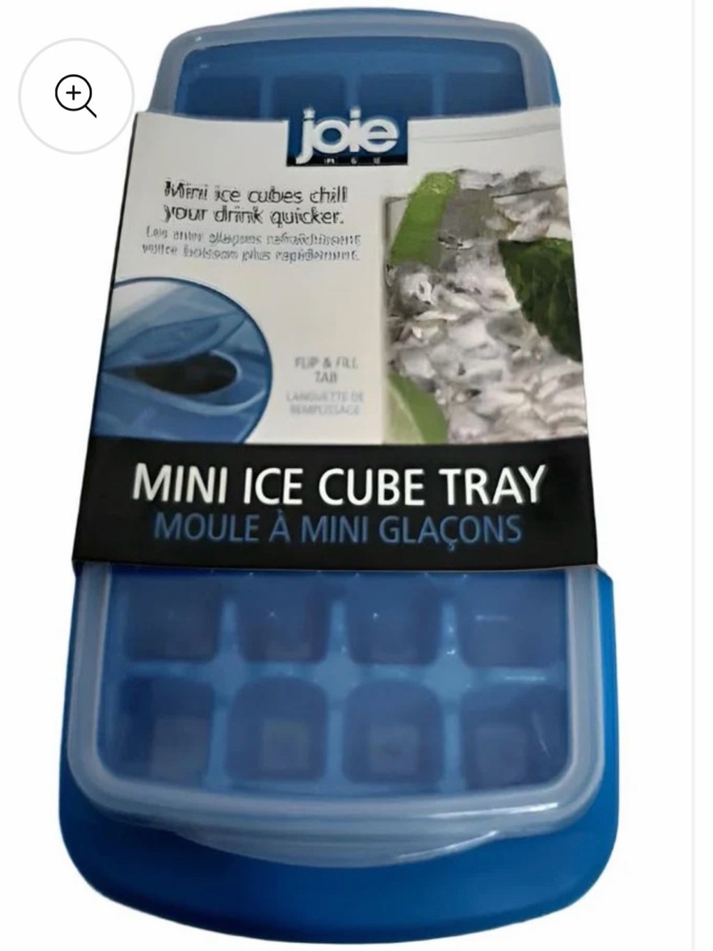 2 piece top fill Blue Silicone Ice Cube cover Tray 32 Mini Cubes BPA FREE